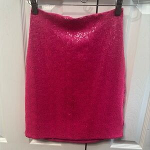 Commando Hot Pink Sequin Mini Skirt Medium